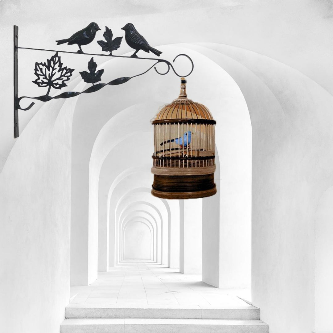 Decorative Bird and Leaf Wall Hook Rack