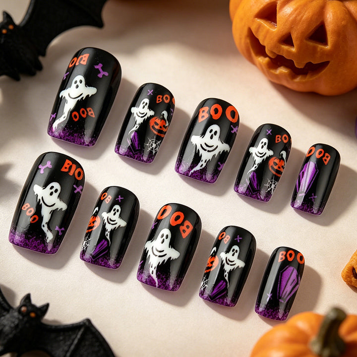 Fun Halloween-Themed Press-On Nail Art Set Stornfield