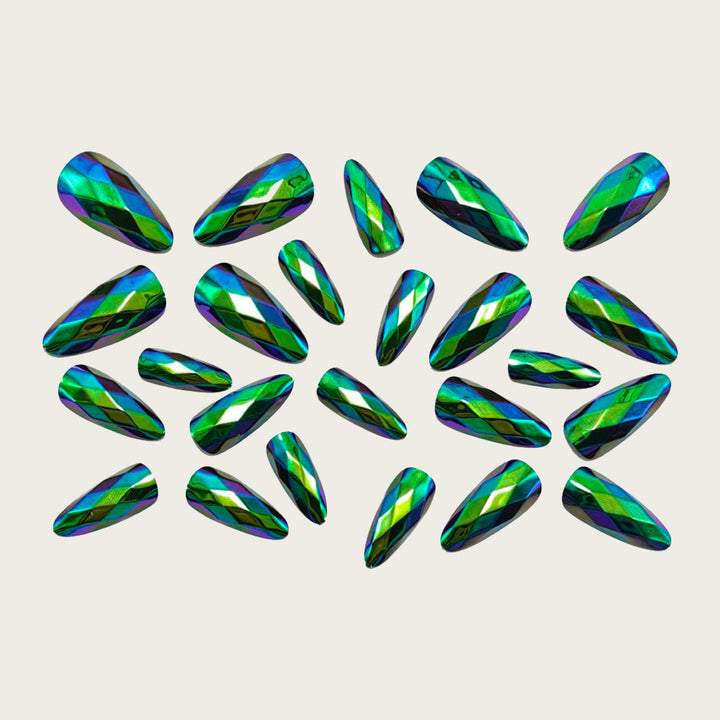 Glamorous artificial nails with faceted design Stornfield