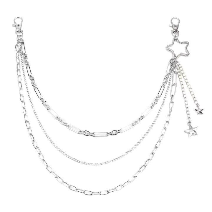 Fashionable chain belt with sparkling star pendant Stornfield