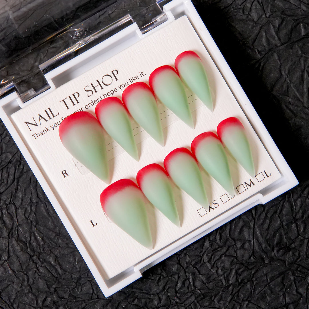 Stiletto Press-On Nail Set with Ombre Tip Design