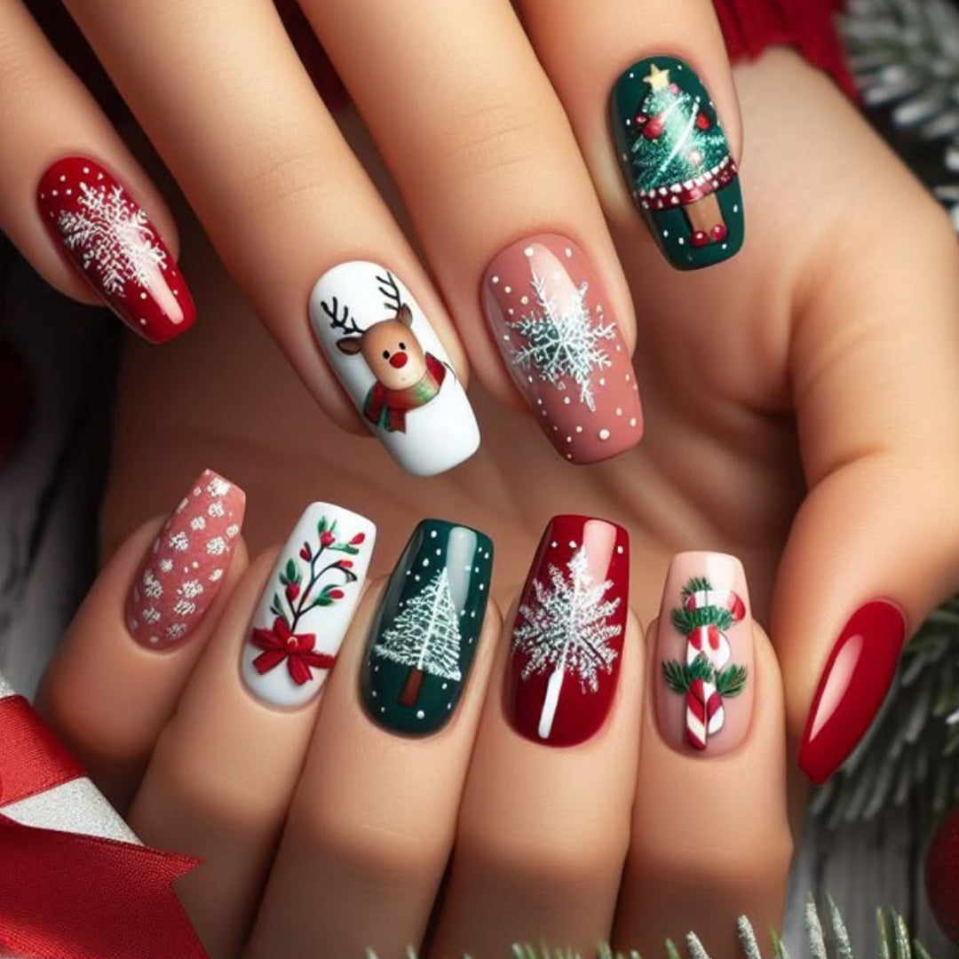 Festive Themed Holiday Nail Art Extensions Stornfield