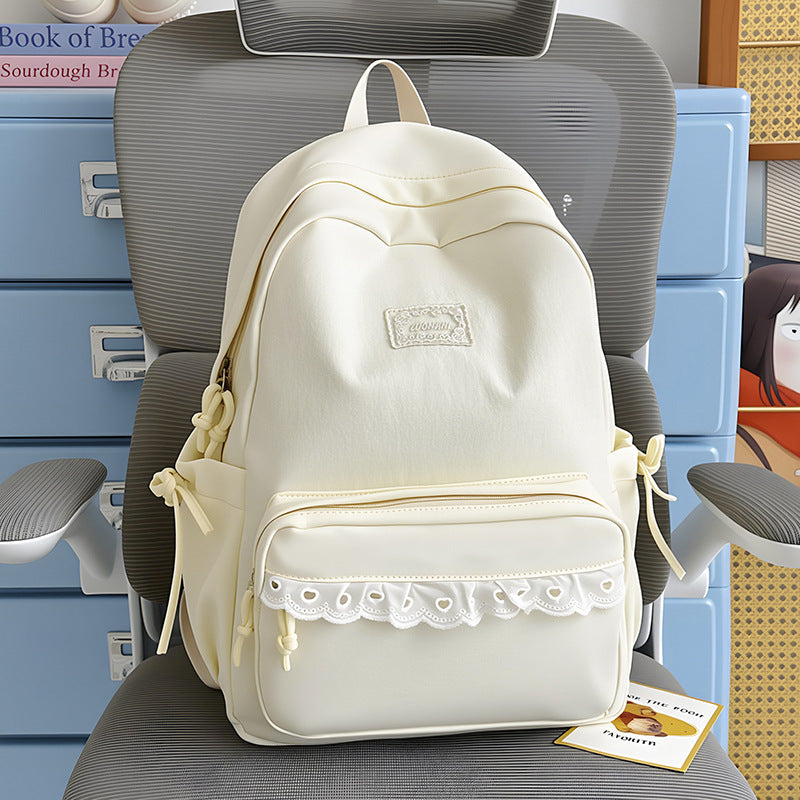 Decorative Lace-Trimmed School Backpack Stornfield