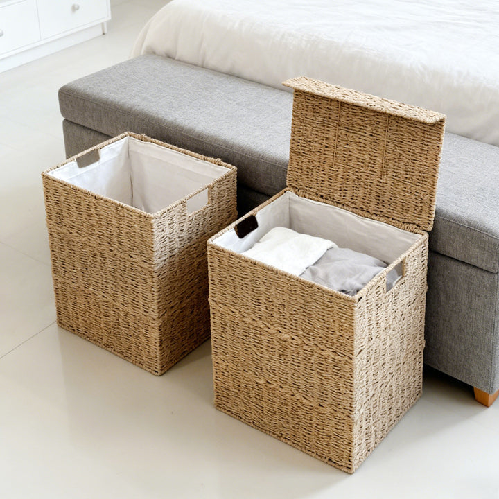 High-quality laundry basket with lid and handles Stornfield