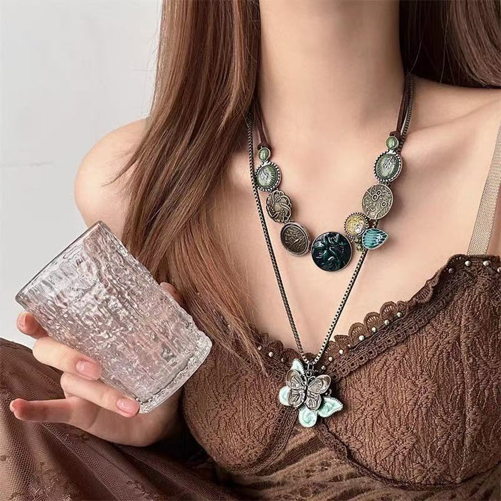 Floral Pendant Long Necklace Stornfield