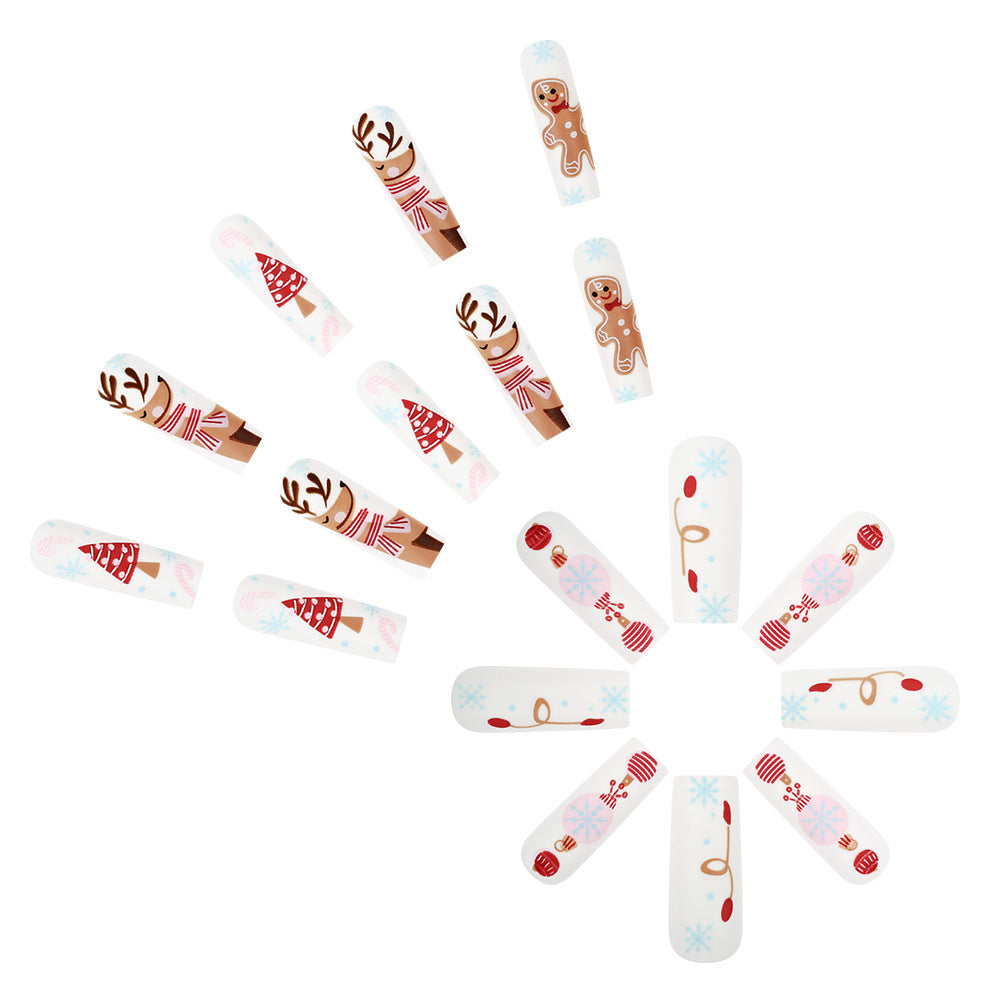 Festive Gingerbread-Themed Press-On Nails Stornfield
