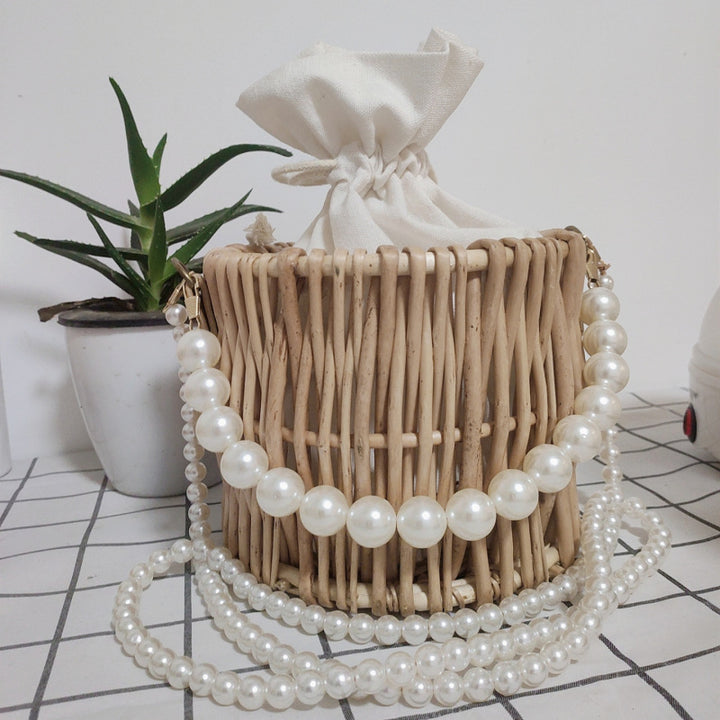 Women's basket bag with pearl jewelry closure Stornfield