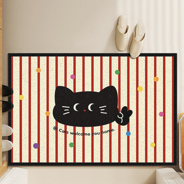 Playful Cat-Themed Welcome Mat