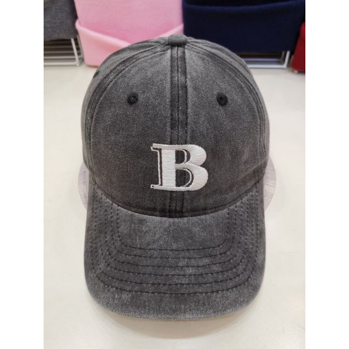 Women's Distressed Cotton Baseball Cap with Letter Embroidery Stornfield