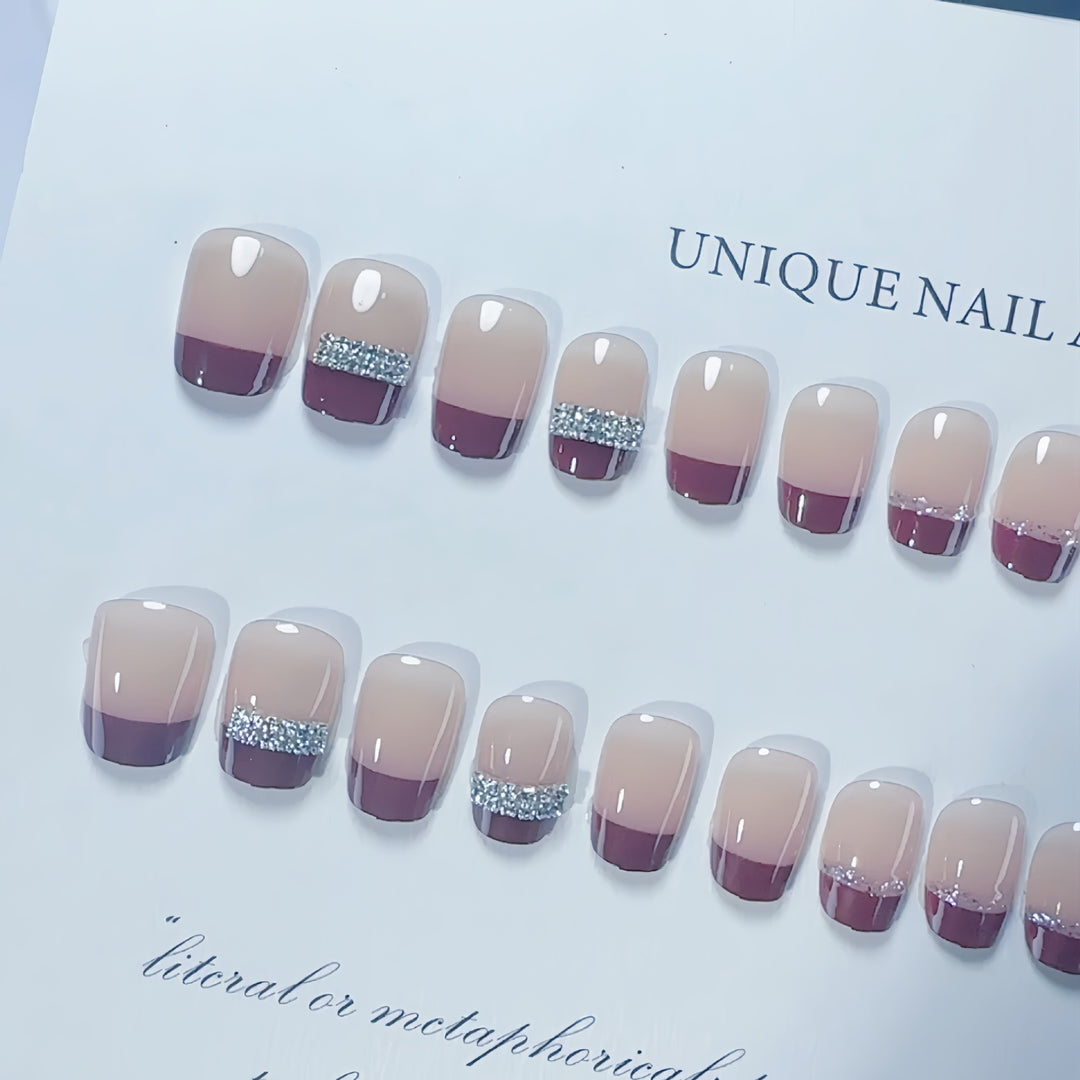Rhinestone Accent Press-On Nails Stornfield