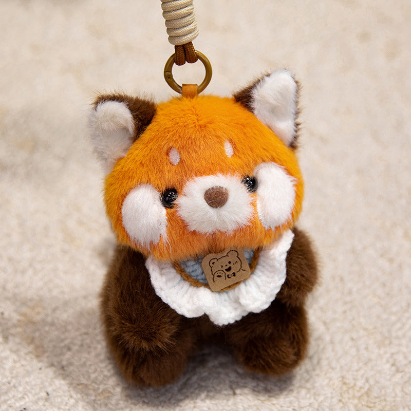 Plush Penguin Decorative Bag Charm with Crochet Bib and Spring-Loop Clip Stornfield