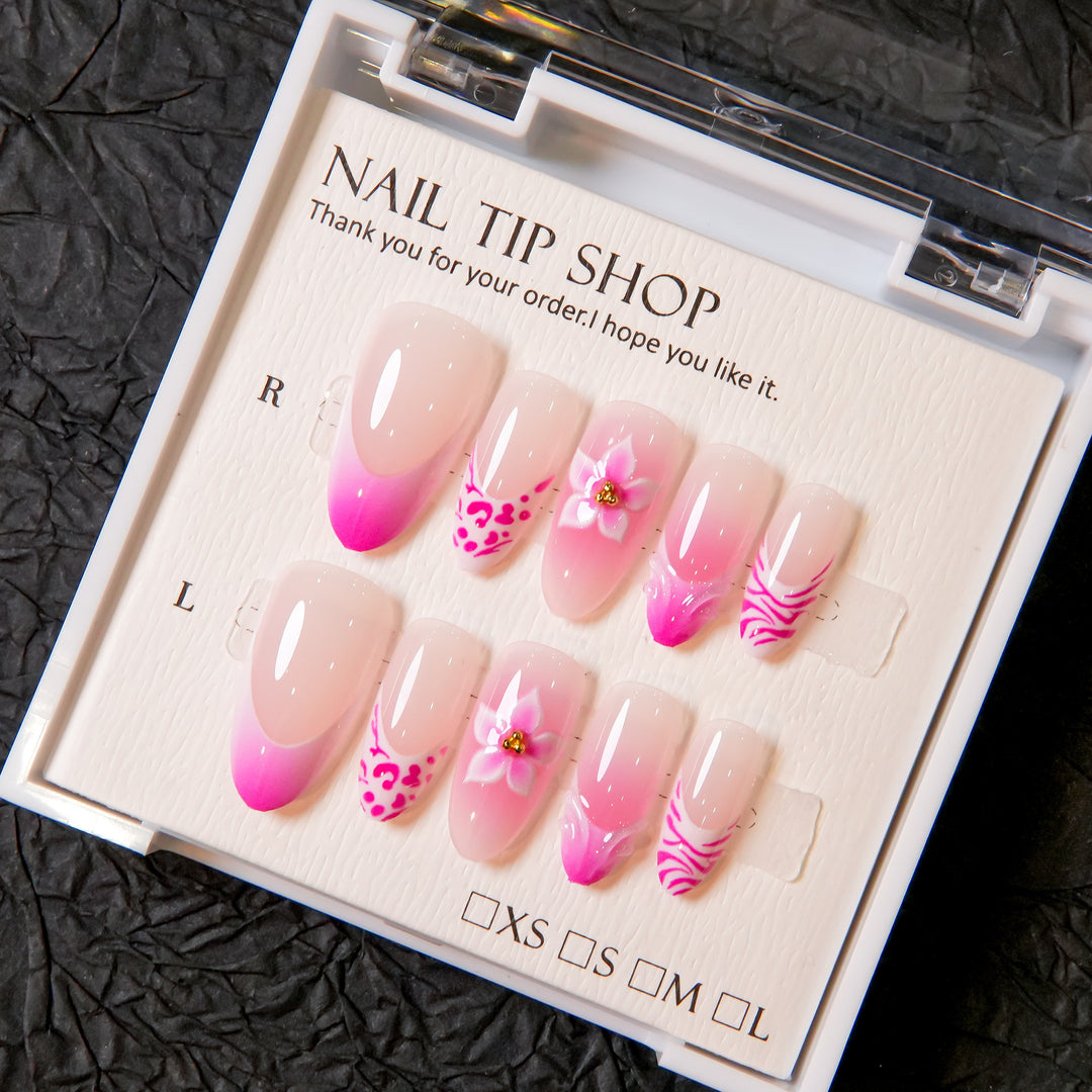 Artistic Floral Press-On Nail Enhancements
