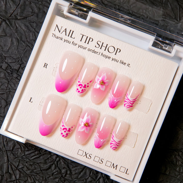 Artistic Floral Press-On Nail Enhancements