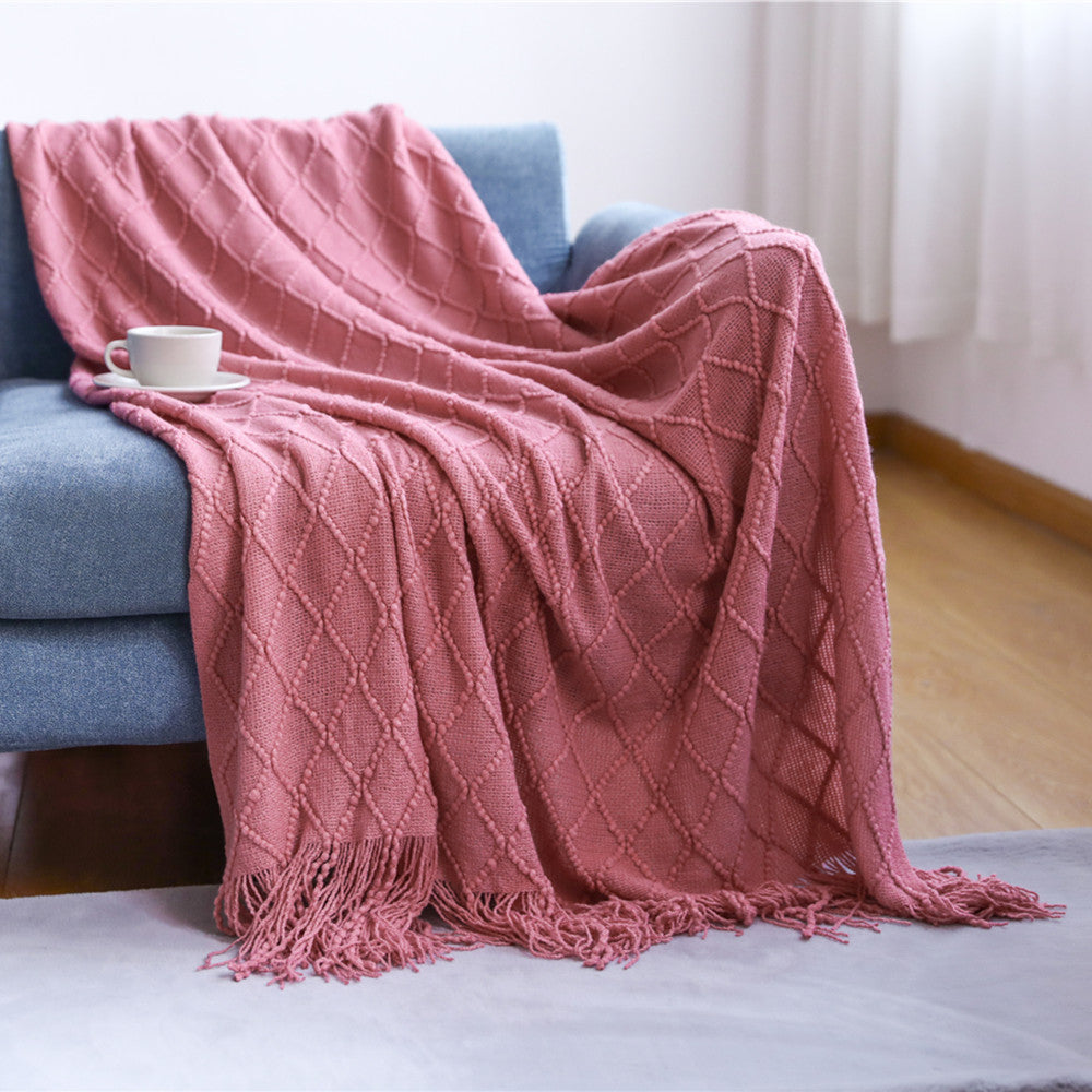 Women’s knitted blanket with textured wave pattern Stornfield