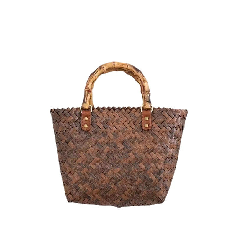 Handcrafted basket bag with bamboo handles Stornfield