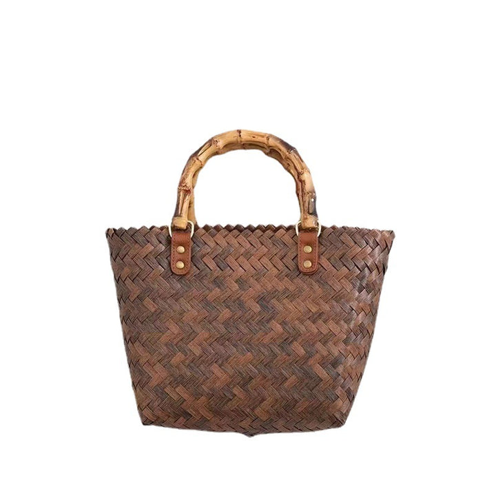Handcrafted basket bag with bamboo handles Stornfield