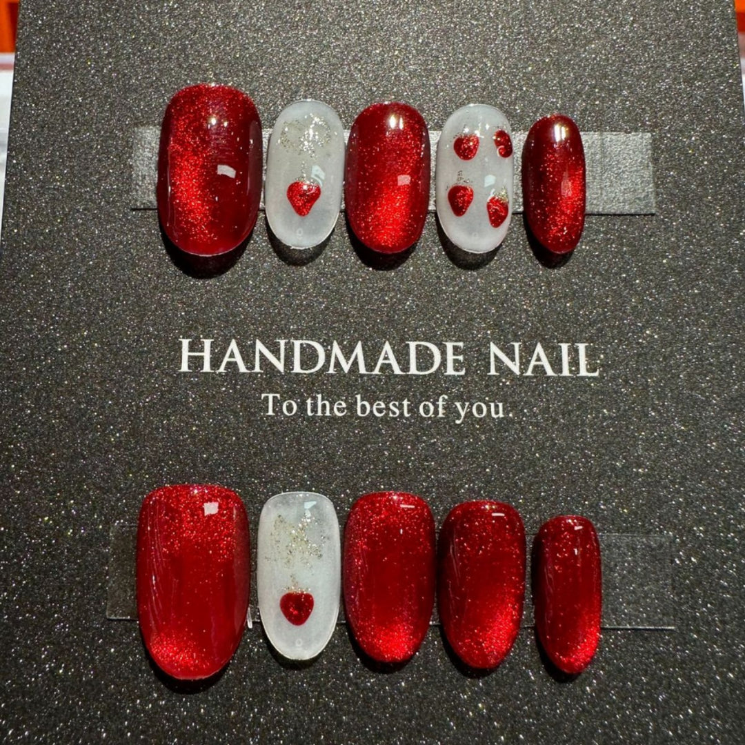 Handmade Heart Design Press-On Nail Set