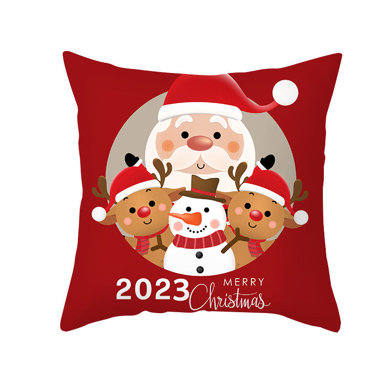 Festive Holiday Square Throw Pillow Cover Merry Christmas Ornaments & Snowflake Print with Concealed Zipper