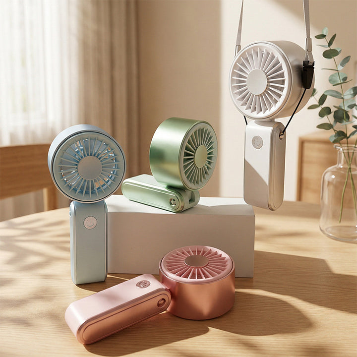 Cooling portable handheld bear-ear mini fan with adjustable tilt USB rechargeable desktop stand Stornfield