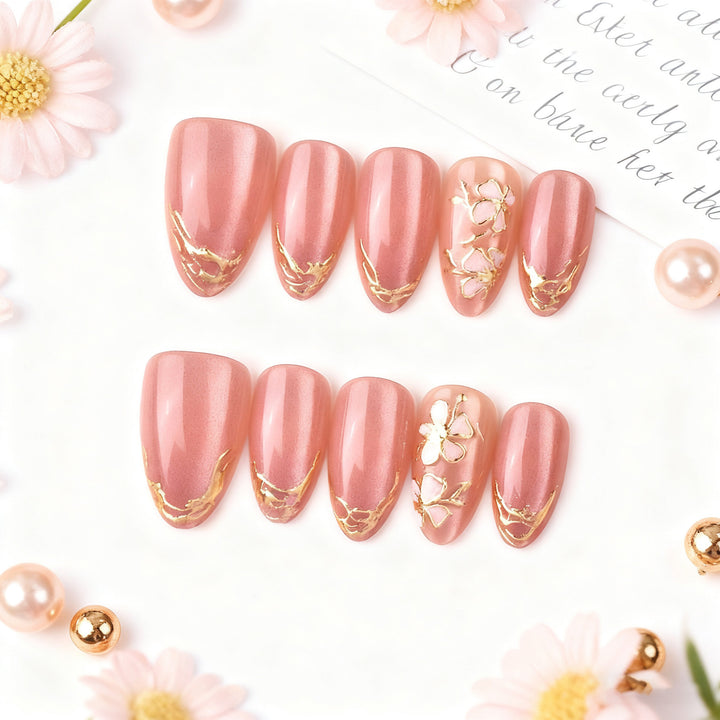 Elegant Floral-Inspired Press-On Nail Art Set Stornfield