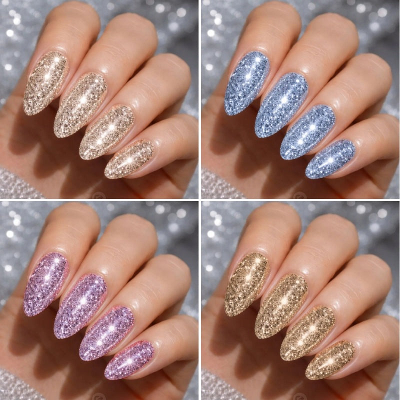 Glittering Almond-Shaped Press-On Nail Set Stornfield