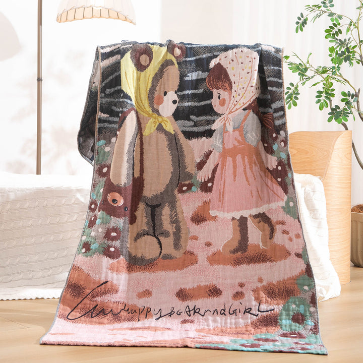 Women's cuddly blanket with charming bear motif Stornfield