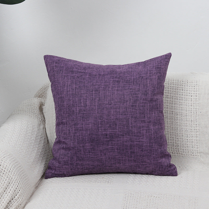 Square Textured Linen-Blend Accent Cushion Cover with Removable Insert Sleeve