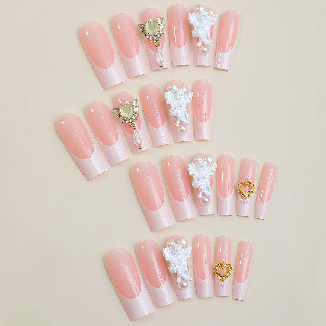 Decorative Press-On Nail Set with 3D Accents Stornfield