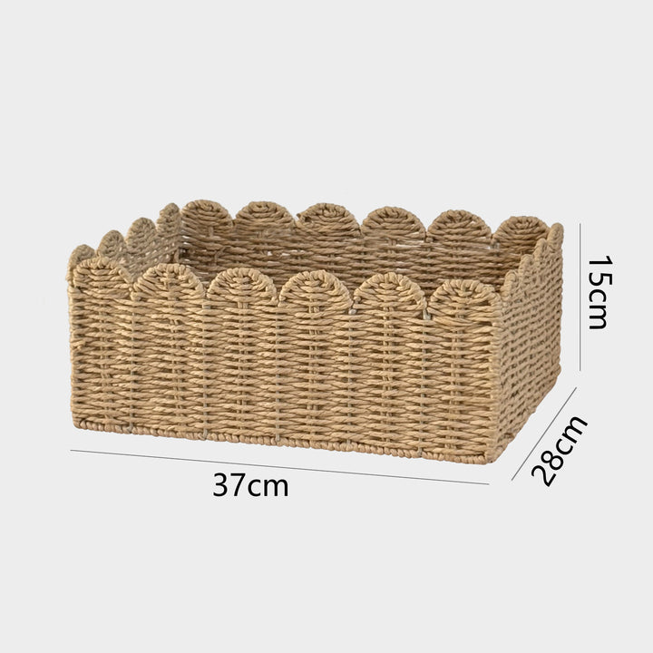 Handcrafted storage basket with playful wave edge Stornfield