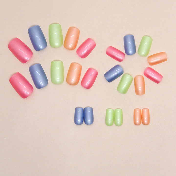 Iridescent Metallic Press-On Nail Set Stornfield
