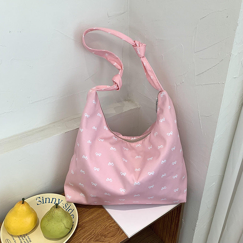 Stylish Bow-Handle Hobo Bag