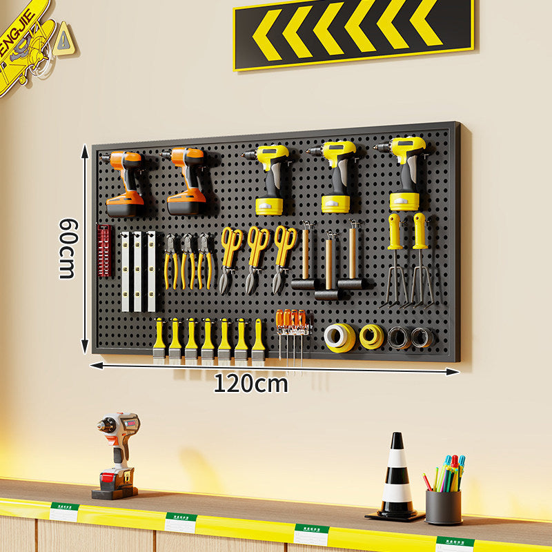Large Rectangle Wall-Mounted Perforated Metal Pegboard Tool Storage Panel