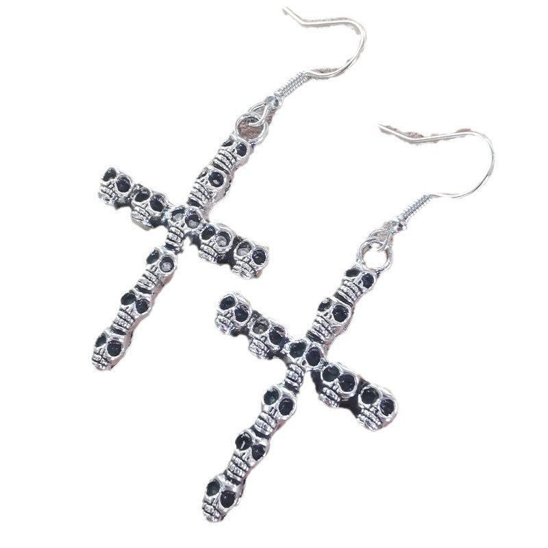 Gothic Skull Cross Earrings Stornfield