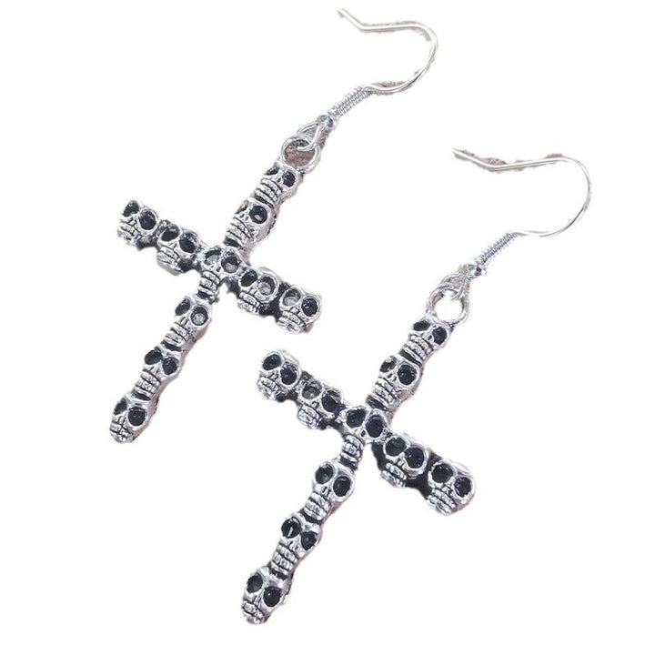 Gothic Skull Cross Earrings Stornfield