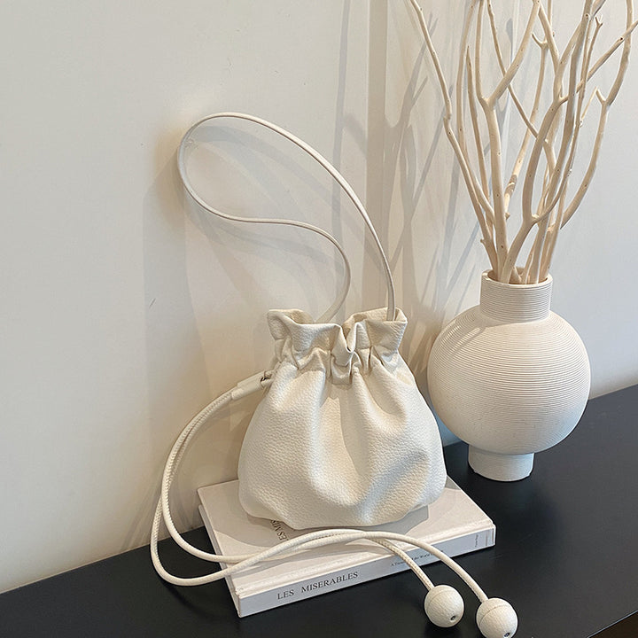 Leather Drawstring Handbag