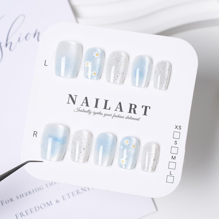 Stylish Stiletto Press-On Nails with Leopard Print and Rhinestone Accents Stornfield