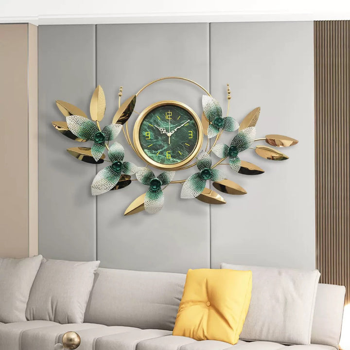 Decorative Metal Floral Wall Clock Stornfield