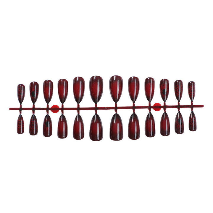Artificial nail set with elegant and deep red shades Stornfield