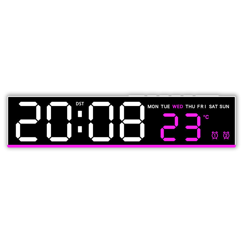 Digital wall clock with large LED digits and temperature display Stornfield