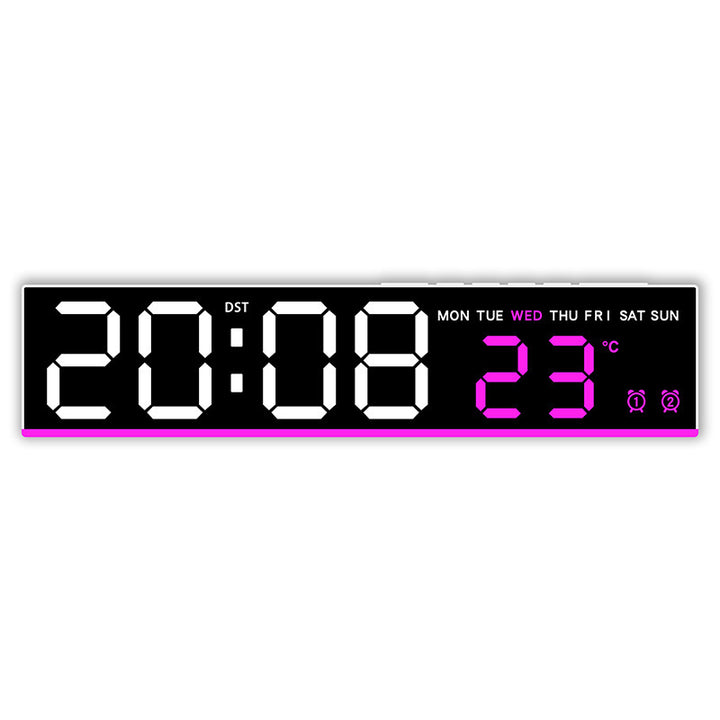 Digital wall clock with large LED digits and temperature display Stornfield