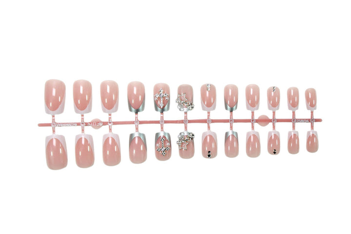 Acrylic nail set with glamorous 3D decorations and elegant accents Stornfield