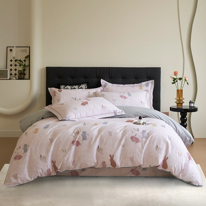 Luxury Cotton Sateen Geometric Duvet Cover Set with Pillowcases