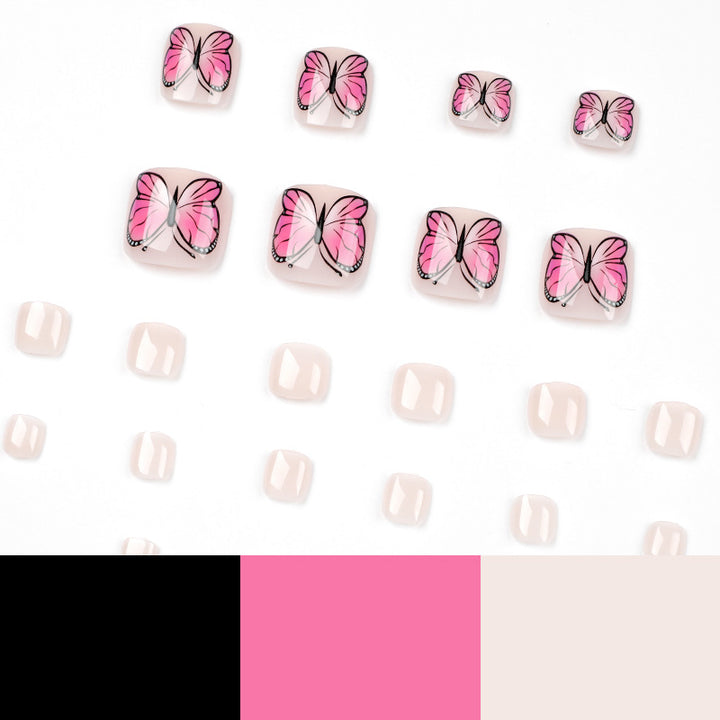 Artful toenail design with butterfly design Stornfield