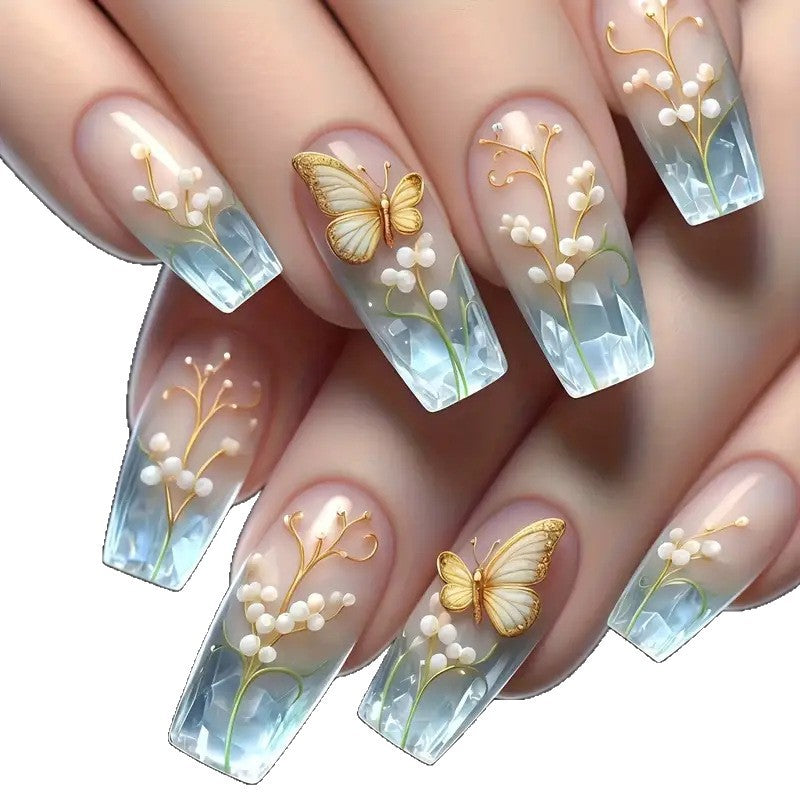Decorative Flower French Nails Stornfield