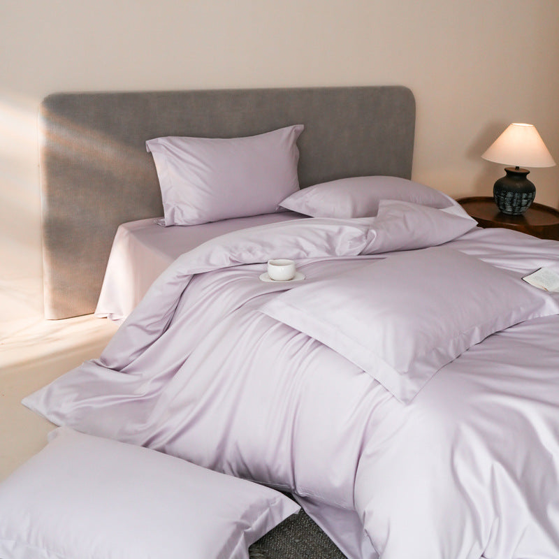Silk-Feel Sateen Duvet Cover Set with Pillowcases and Breathable Wrinkle-Resistant Finish