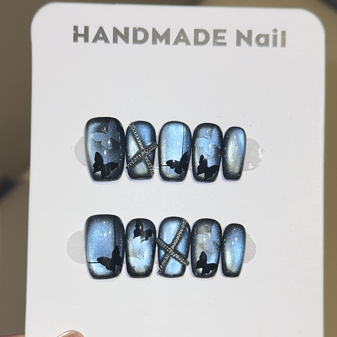 Glamorous artificial nails with fashionable butterfly design Stornfield