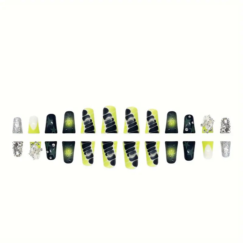 Creative Star-Embellished Press-On Nail Art Stornfield
