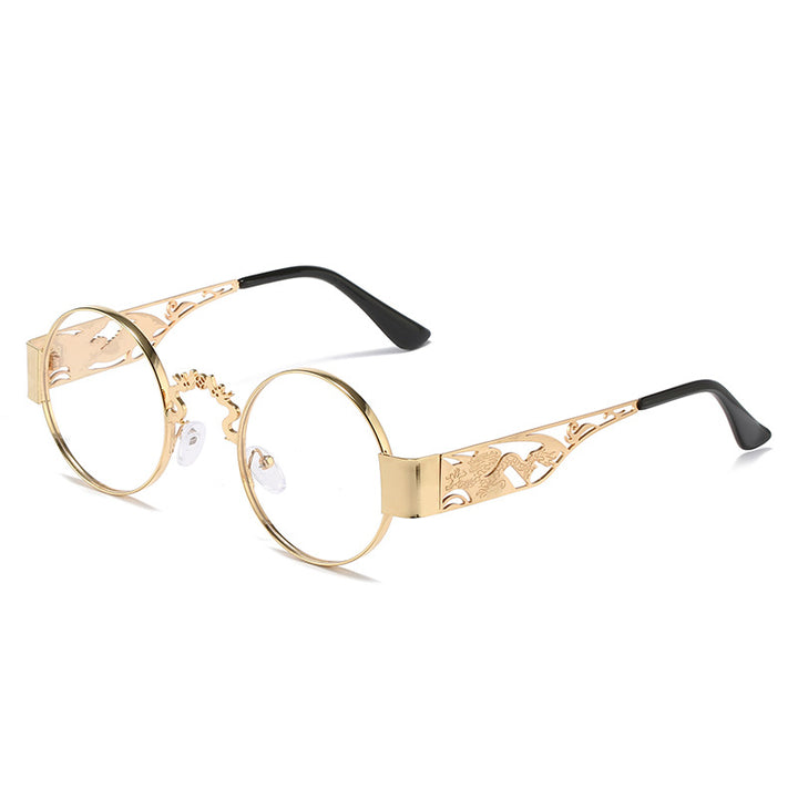 Women's artistic round sunglasses with elegant filigree frame Stornfield