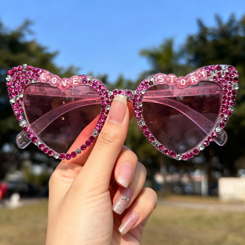 Heart-Frame Rhinestone Sunglasses Stornfield