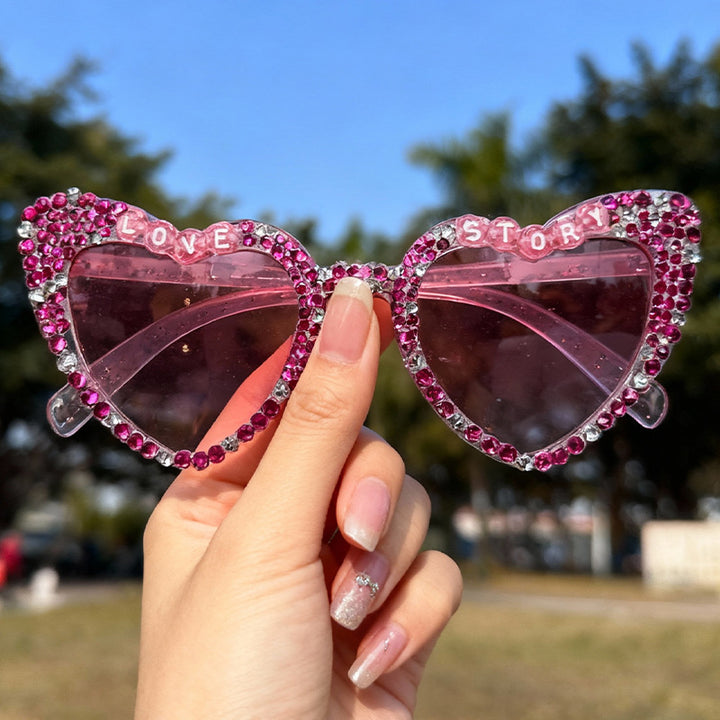 Heart-Frame Rhinestone Sunglasses Stornfield